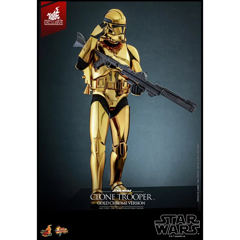 Hot Toys MMS735 Star Wars Collectible Action Figure 1/6 Clone Trooper (Gold Chrome Version) Hot Toys Exclusive 30cm