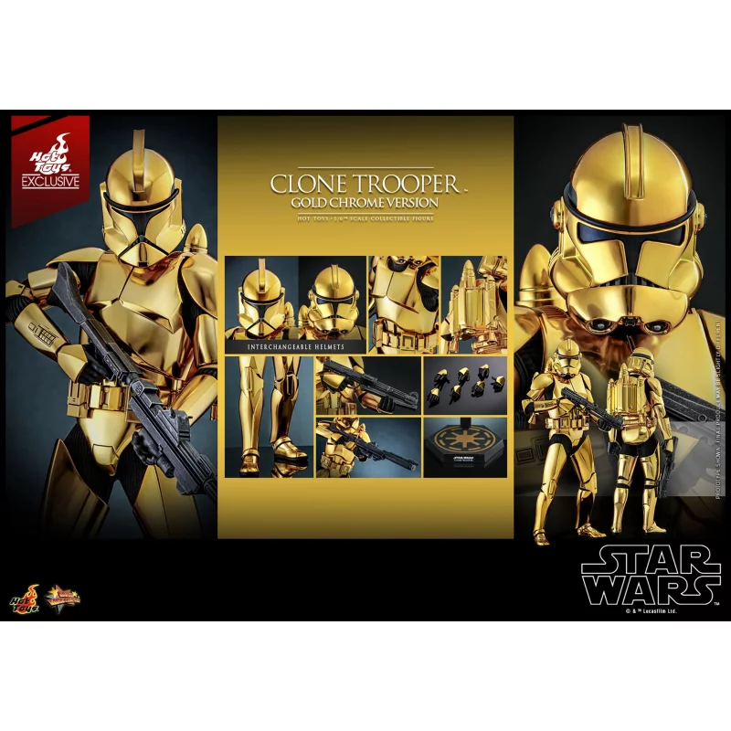 Hot Toys MMS735 Star Wars Collectible Action Figure 1/6 Clone Trooper (Gold Chrome Version) Hot Toys Exclusive 30cm