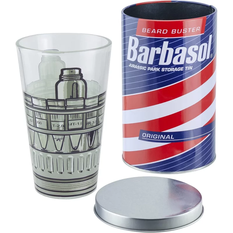 Jurassic Park Barbasol Verre avec Boite Métal 400ml