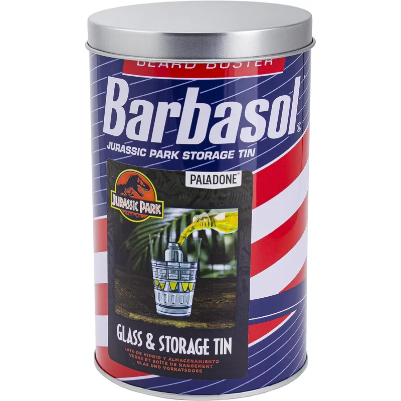 Jurassic Park Barbasol Verre avec Boite Métal 400ml