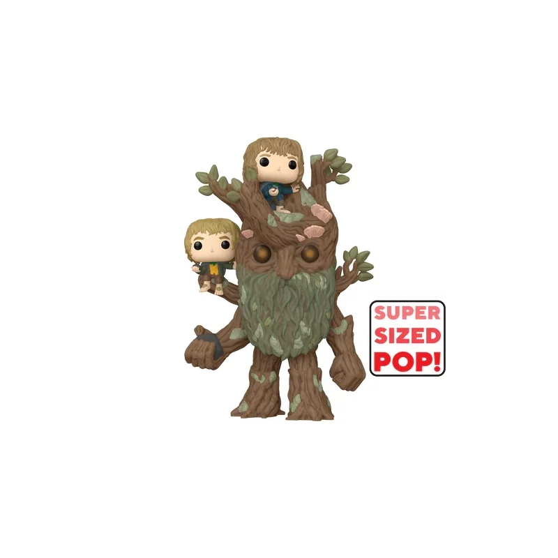 Le Seigneur des Anneaux POP! Super Sylvebarbe Treebeard Merry &amp; Pippin Figurine 15cm N°1579