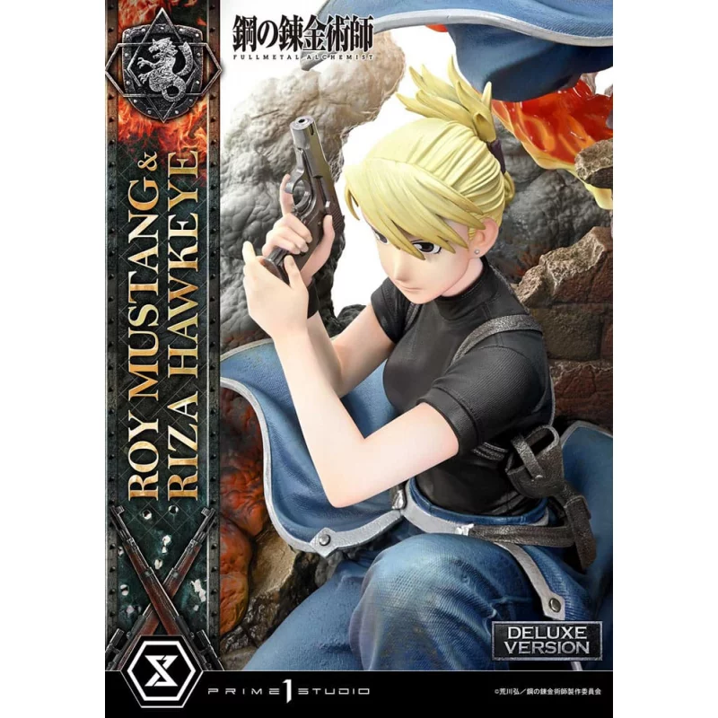 Fullmetal Alchemist Statue 1/6 Roy Mustang &amp; Riza Hawkeye Deluxe Bonus Version 50cm