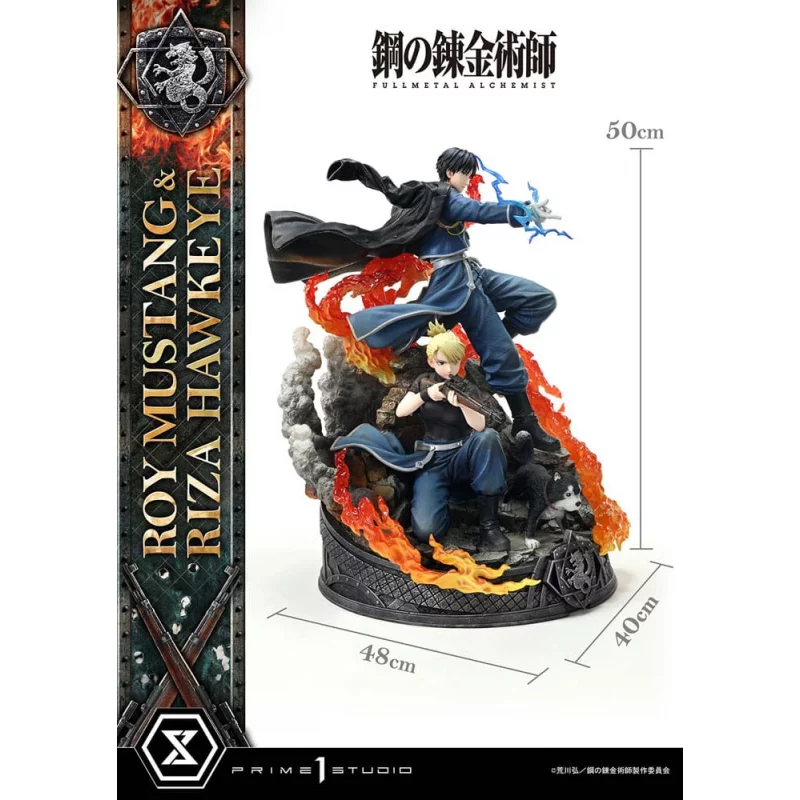 Fullmetal Alchemist Statue 1/6 Roy Mustang &amp; Riza Hawkeye Deluxe Version 50cm
