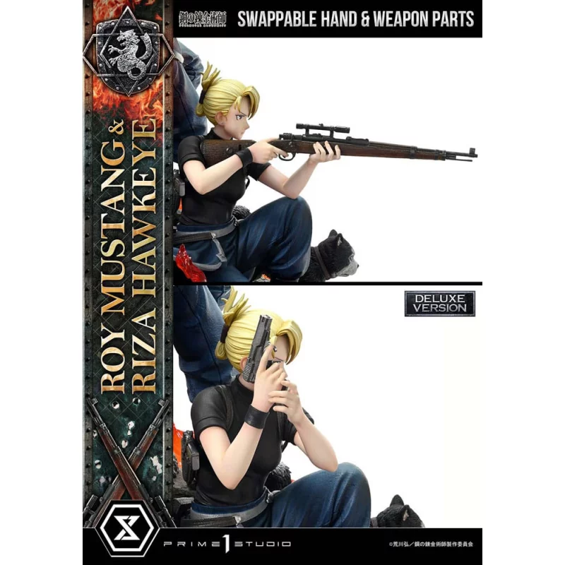 Fullmetal Alchemist Statue 1/6 Roy Mustang &amp; Riza Hawkeye Deluxe Version 50cm