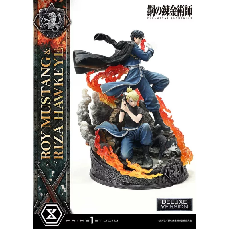 Fullmetal Alchemist Statue 1/6 Roy Mustang &amp; Riza Hawkeye Deluxe Version 50cm