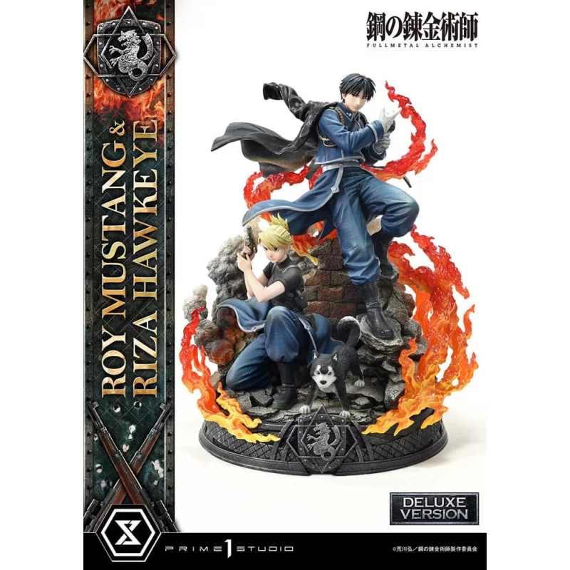 Fullmetal Alchemist Statue 1/6 Roy Mustang &amp; Riza Hawkeye Deluxe Version 50cm