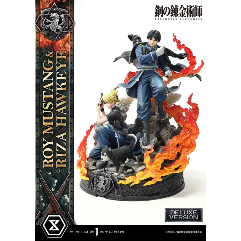 Fullmetal Alchemist Statue 1/6 Roy Mustang &amp; Riza Hawkeye Deluxe Version 50cm