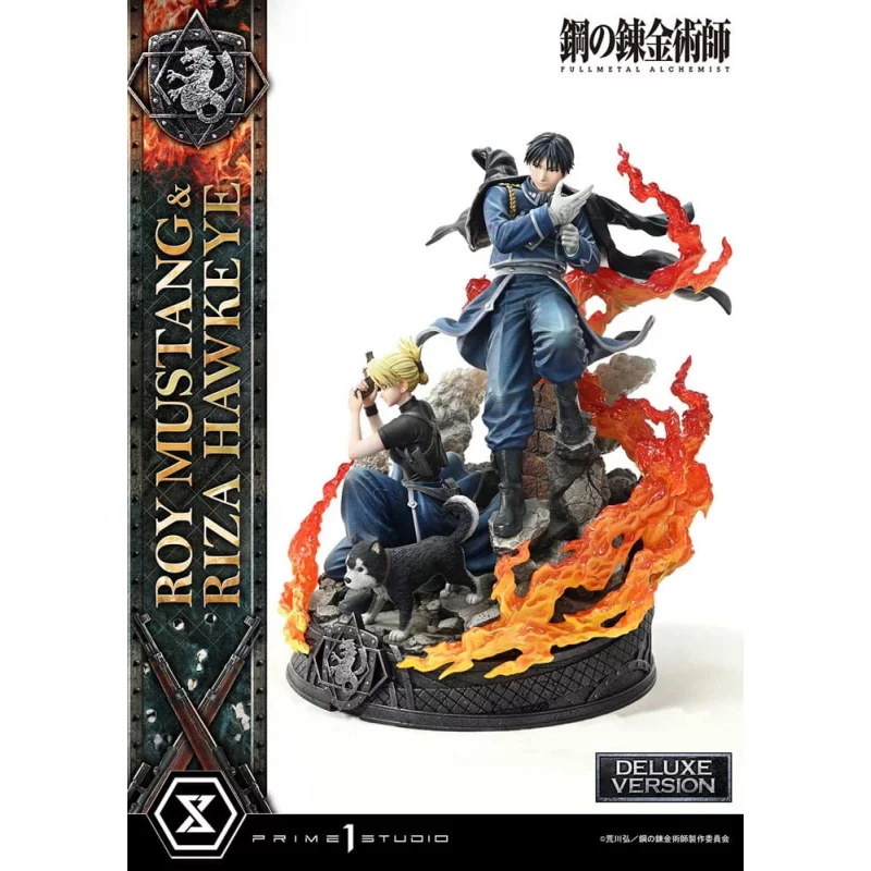 Fullmetal Alchemist Statue 1/6 Roy Mustang &amp; Riza Hawkeye Deluxe Version 50cm