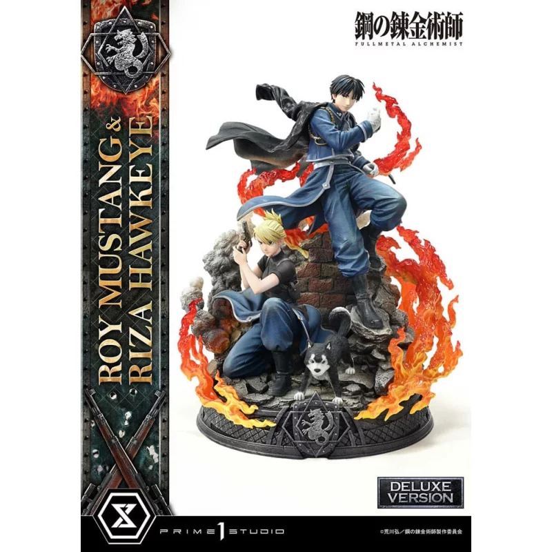 Fullmetal Alchemist Statue 1/6 Roy Mustang &amp; Riza Hawkeye Deluxe Version 50cm