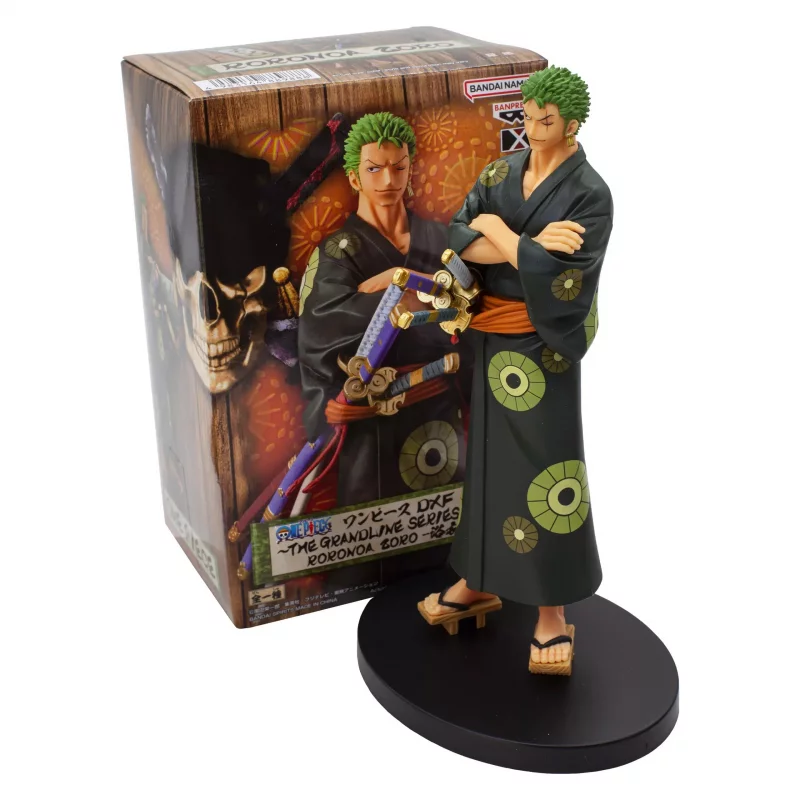 One Piece Figure DXF Grandline Series Wanokuni Roronoa Zoro Yukata 17cm