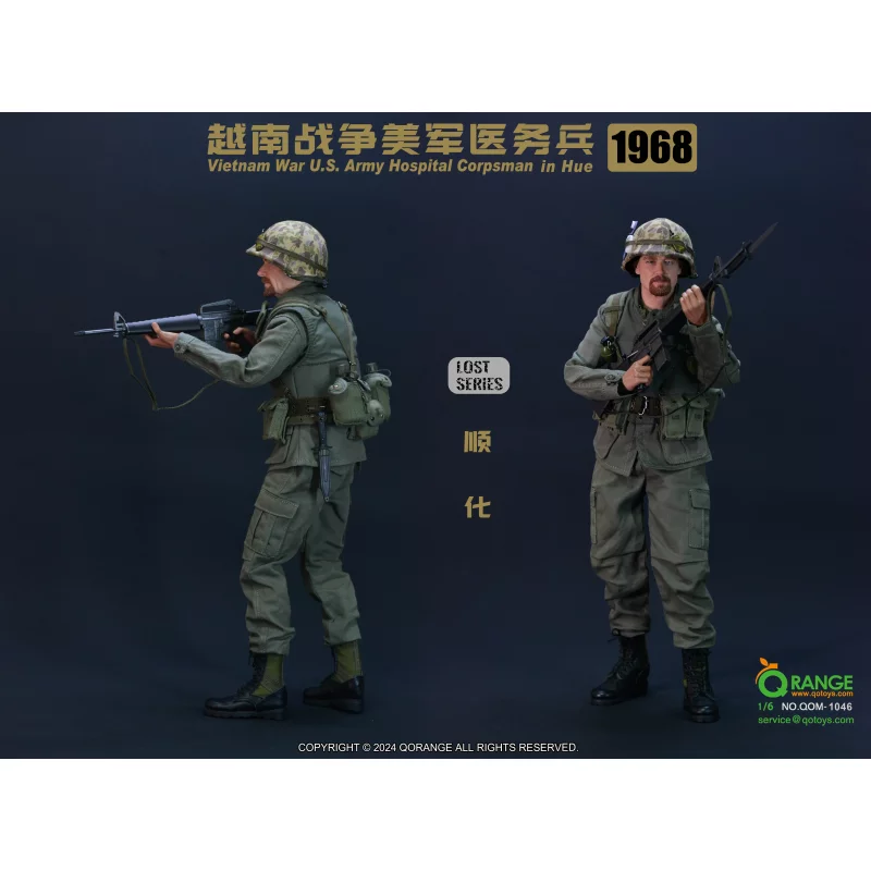 1968 Vietnam War U.S. Army Hospital Corpsman in Hue Collectible Action Figure 1/6 QORANGE QOTOYS QOM-1046
