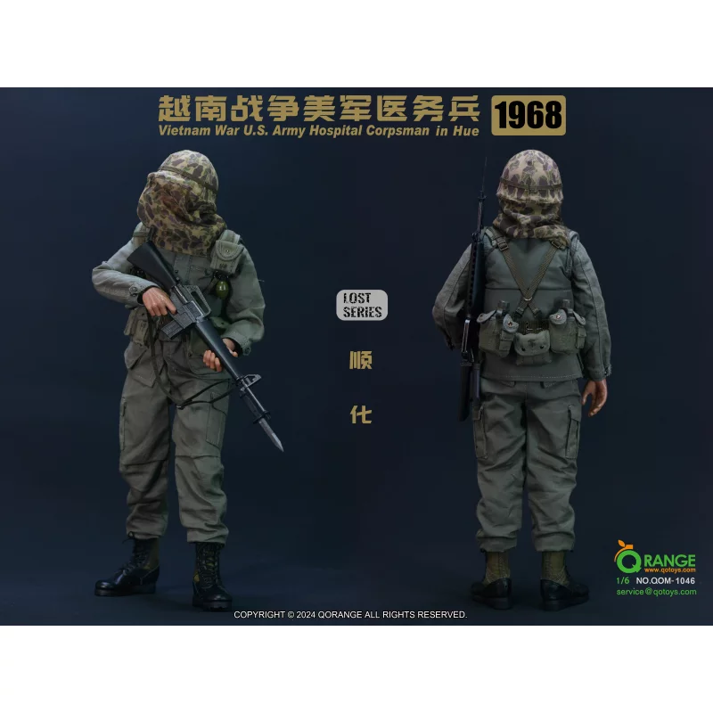 1968 Vietnam War U.S. Army Hospital Corpsman in Hue Collectible Action Figure 1/6 QORANGE QOTOYS QOM-1046