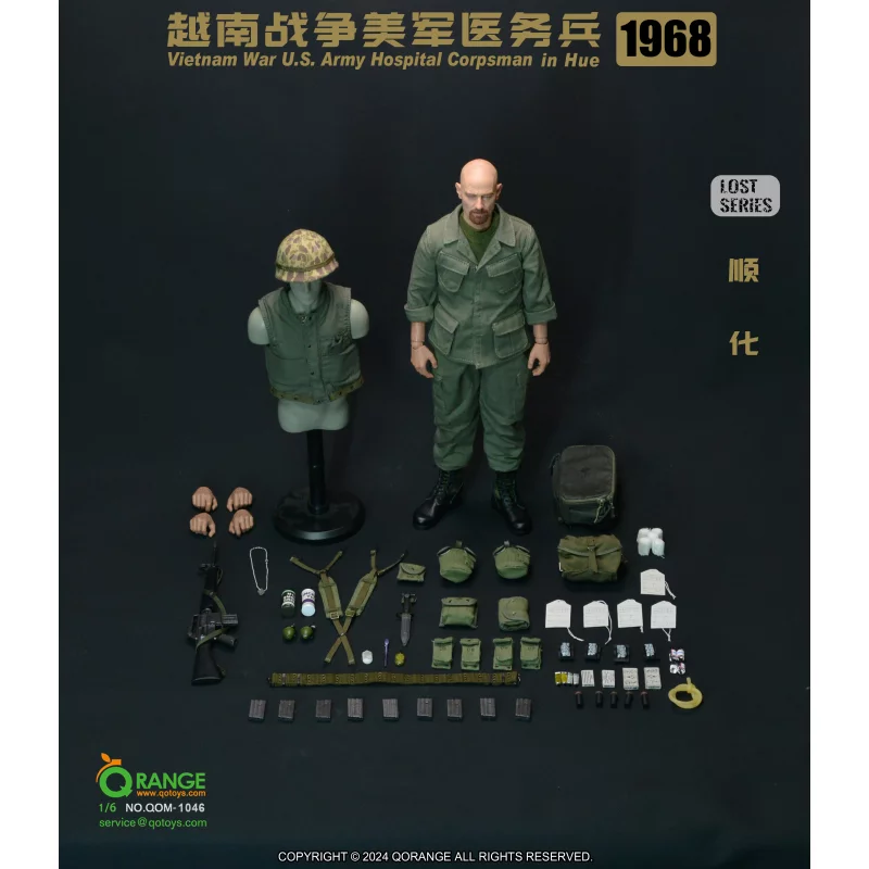 1968 Vietnam War U.S. Army Hospital Corpsman in Hue Collectible Action Figure 1/6 QORANGE QOTOYS QOM-1046