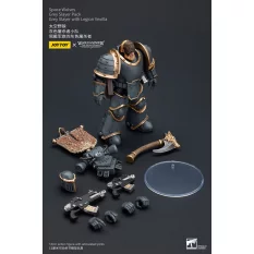 Warhammer The Horus Heresy Action Figurine 1/18 Space Wolves Grey Slayer Pack Grey Slayer With Legion Vexilla 12cm