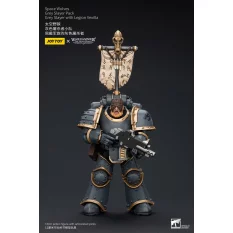 Warhammer The Horus Heresy Action Figurine 1/18 Space Wolves Grey Slayer Pack Grey Slayer With Legion Vexilla 12cm