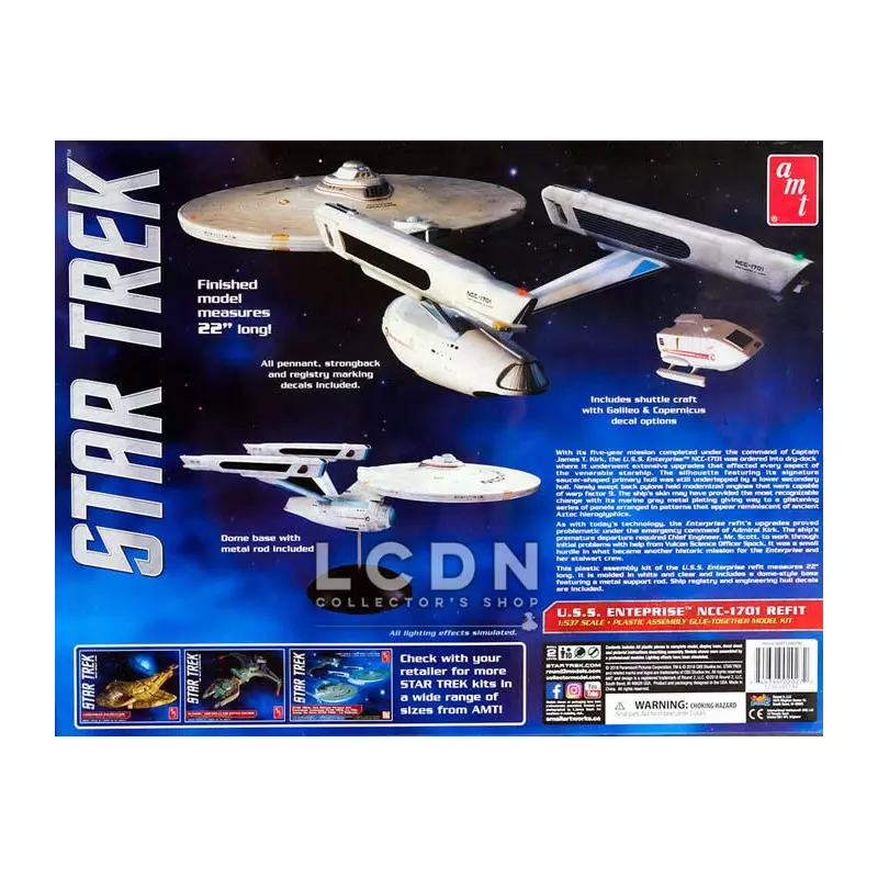 Star Trek U.S.S. Enterprise NCC-1701 Refit + Shuttle 1/537 Model 