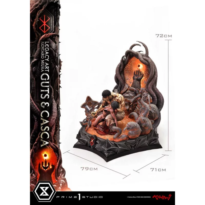 Berserk statue Legacy Art Kentaro Miura 1/4 Guts &amp; Casca Bonus Version 72 cm