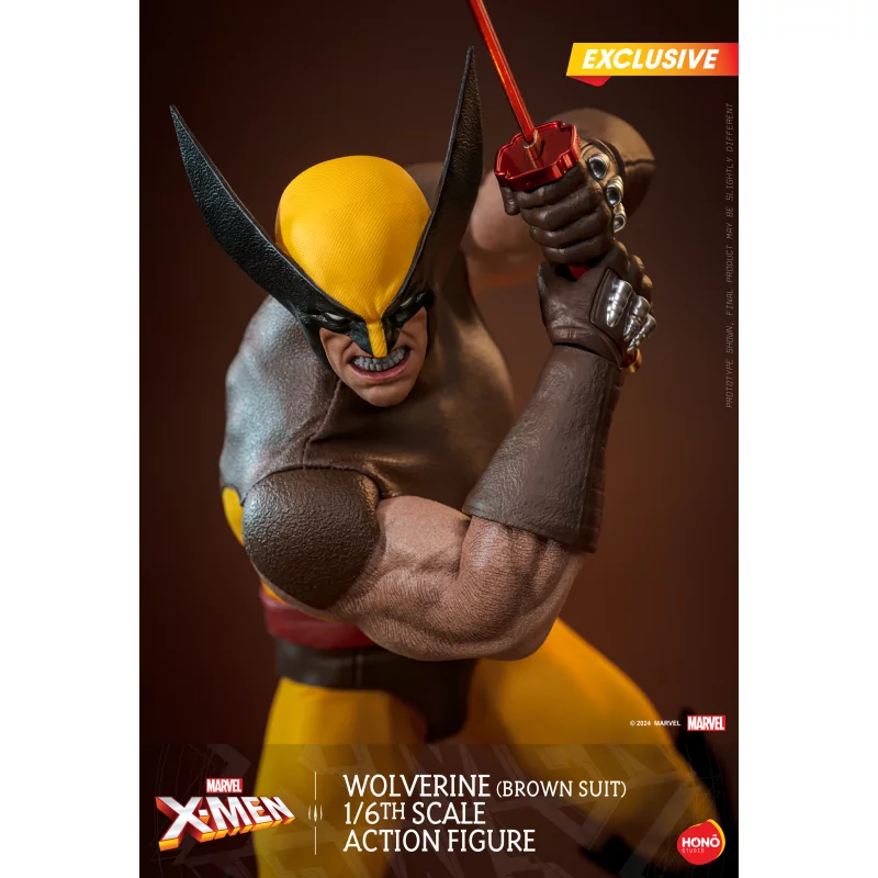 Hono Studio HS03 Marvel X-Men Wolverine Costume Marron (Brown Suit) 1/6 Collectible Action Figurine Exclusif 28cm (Neuf)