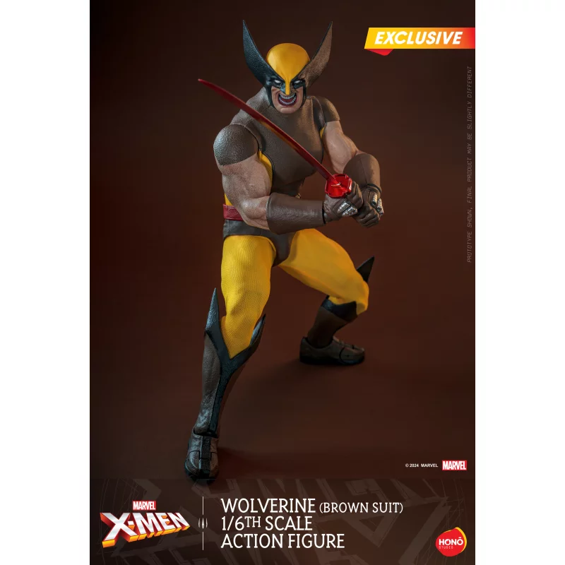 Hono Studio HS03 Marvel X-Men Wolverine Costume Marron (Brown Suit) 1/6 Collectible Action Figurine Exclusif 28cm (Neuf)