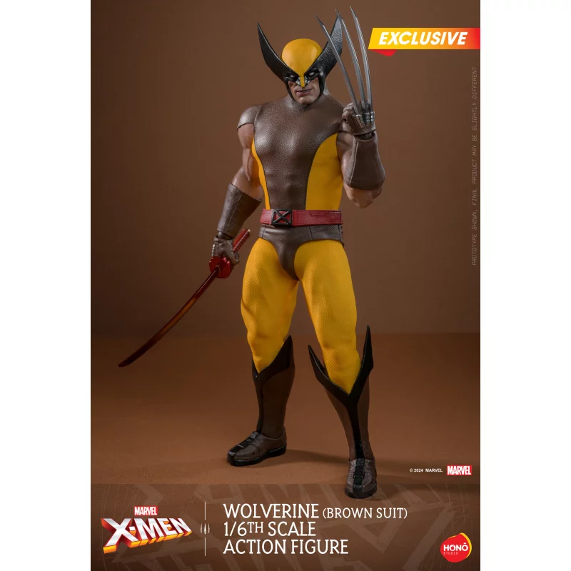 Hono Studio HS03 Marvel X-Men Wolverine Costume Marron (Brown Suit) 1/6 Collectible Action Figurine Exclusif 28cm (Neuf)