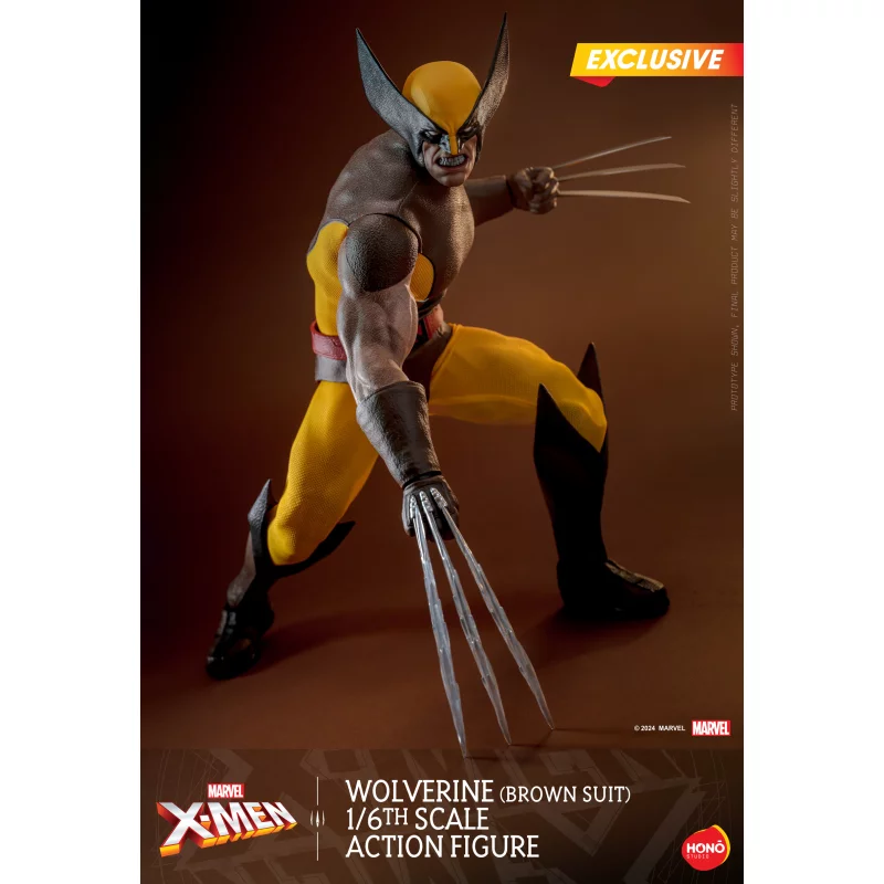 Hono Studio HS03 Marvel X-Men Wolverine Costume Marron (Brown Suit) 1/6 Collectible Action Figurine Exclusif 28cm (Neuf)