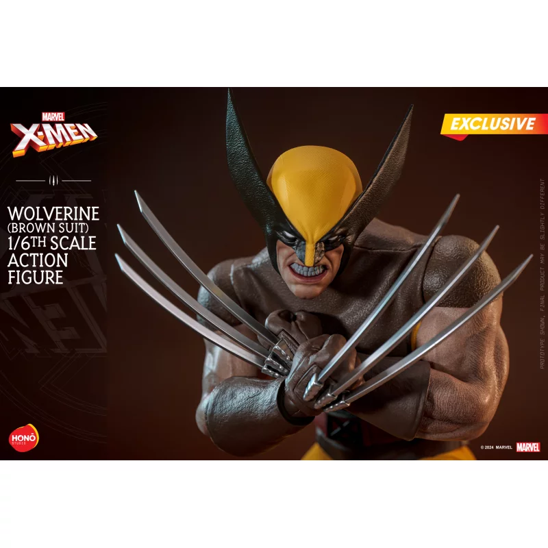 Hono Studio HS03 Marvel X-Men Wolverine Costume Marron (Brown Suit) 1/6 Collectible Action Figurine Exclusif 28cm (Neuf)