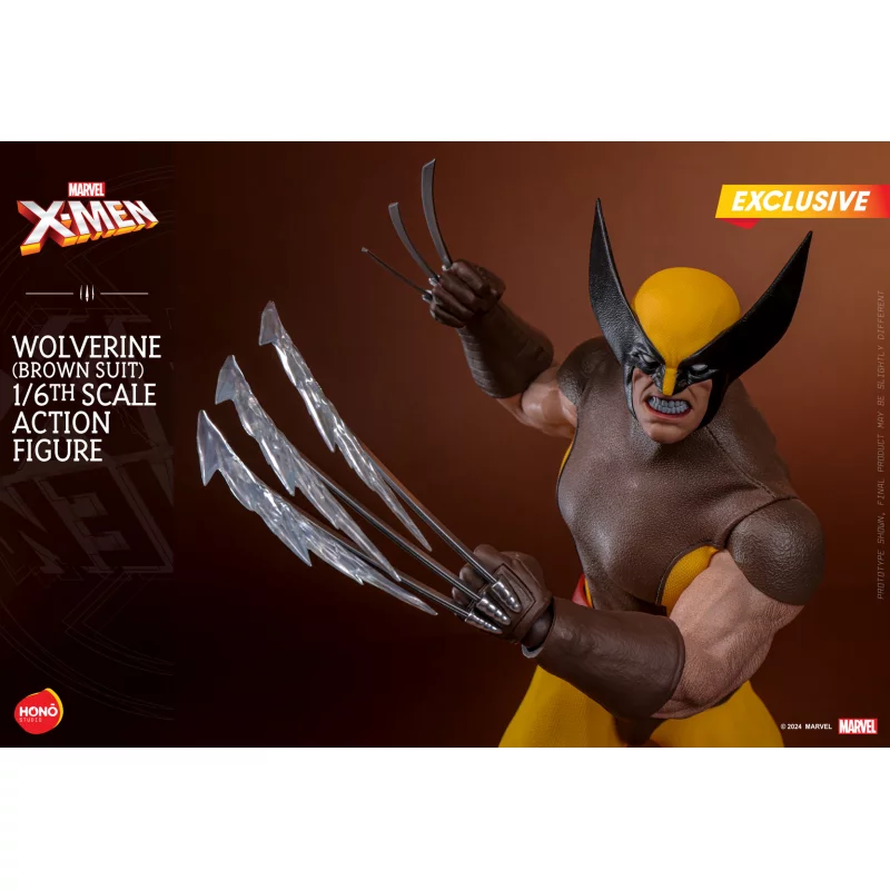 Hono Studio HS03 Marvel X-Men Wolverine Costume Marron (Brown Suit) 1/6 Collectible Action Figurine Exclusif 28cm (Neuf)