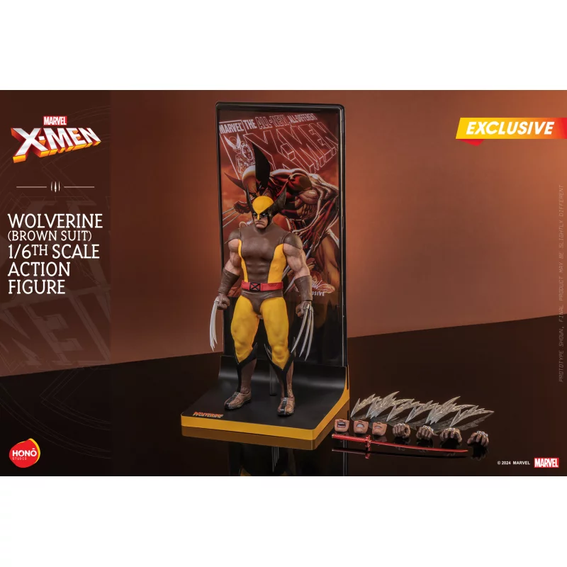 Hono Studio HS03 Marvel X-Men Wolverine Costume Marron (Brown Suit) 1/6 Collectible Action Figurine Exclusif 28cm (Neuf)