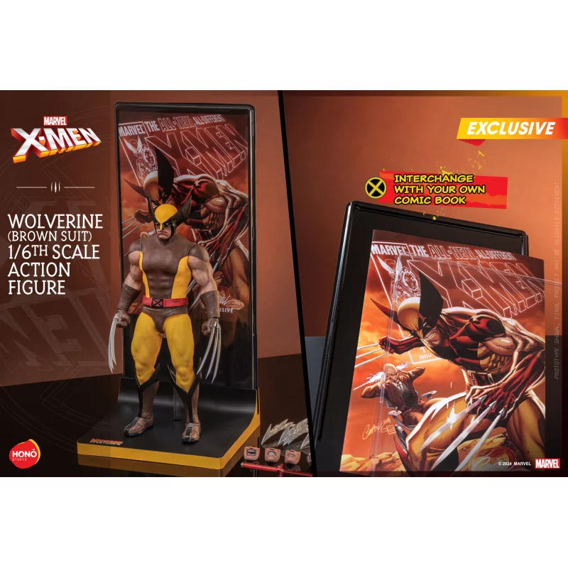 Hono Studio HS03 Marvel X-Men Wolverine Costume Marron (Brown Suit) 1/6 Collectible Action Figurine Exclusif 28cm (Neuf)