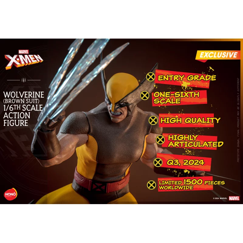 Hono Studio HS03 Marvel X-Men Wolverine Costume Marron (Brown Suit) 1/6 Collectible Action Figurine Exclusif 28cm (Neuf)
