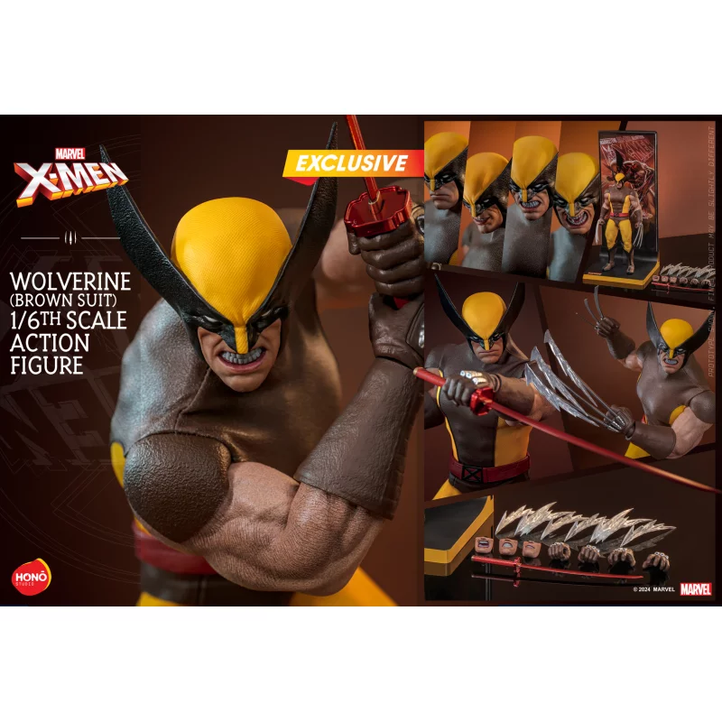 Hono Studio HS03 Marvel X-Men Wolverine Costume Marron (Brown Suit) 1/6 Collectible Action Figurine Exclusif 28cm (Neuf)