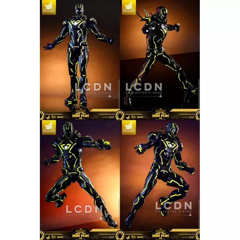 Hot Toys MMS523D29 Diecast Iron Man 2 Neon Tech Iron Man 2.0 Mark VI 1 6