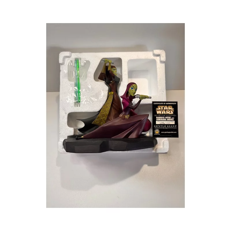 Star Wars Clone Wars Barriss Offee and Luminara Unduli Maquettes Animated Statue
