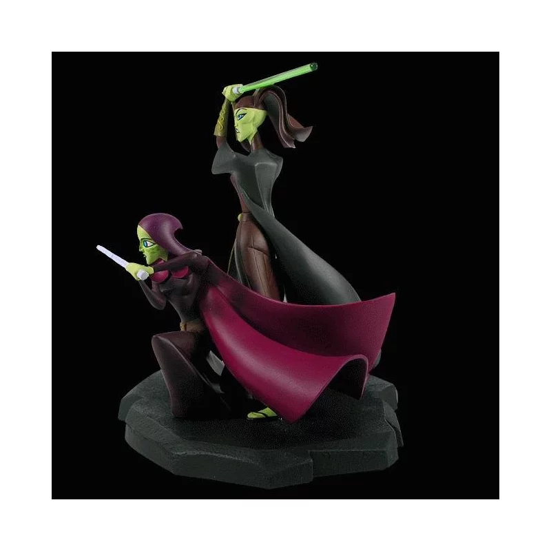 Star Wars Clone Wars Barriss Offee and Luminara Unduli Maquettes Animated Statue
