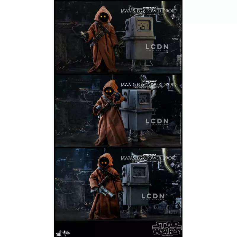 Hot Toys MMS554 Star Wars Episode IV Un Nouvel Espoir Jawa &amp; EG-6 Power Droid Pack de 2 1/6 Figurines 18 - 21cm (Neuf)