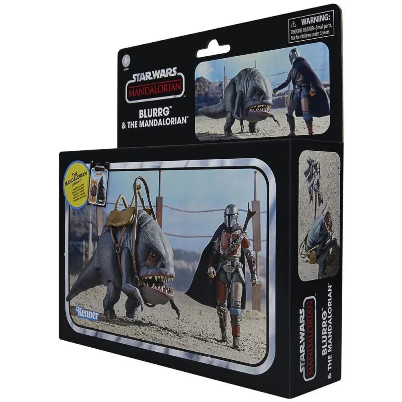 Star Wars: The Mandalorian Vintage Collection Action Figures Blurrg and The Mandalorian 10cm