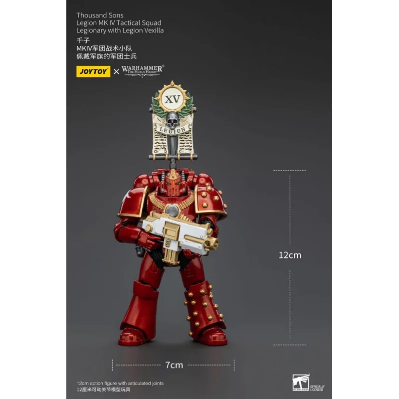 Warhammer The Horus Heresy Action Figure 1/18 Thousand Sons Legion MK IV Tactical Squad Legionary with Legion Vexilla 12cm