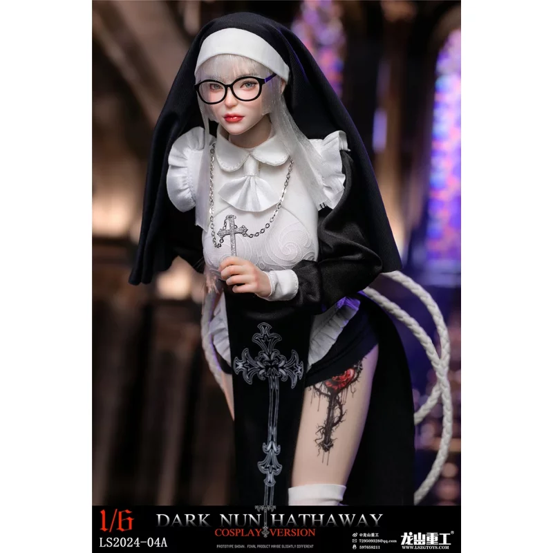 Dark Nun Sister Hathaway Standard White Hair Edition Collectible Action Figure 1/6 Long Shan Heavy Industry LS2024-04-A