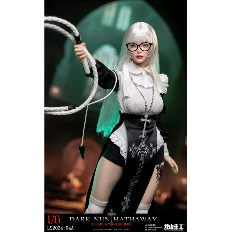 Dark Nun Sister Hathaway Standard White Hair Edition Collectible Action Figure 1/6 Long Shan Heavy Industry LS2024-04-A