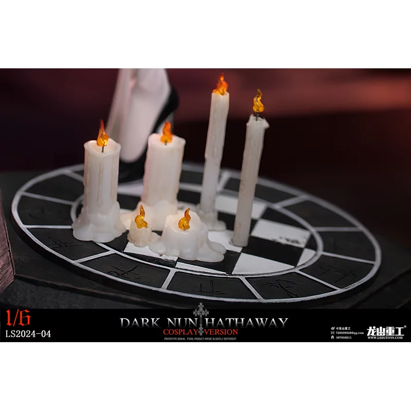 Dark Nun Sister Hathaway Standard White Hair Edition Collectible Action Figure 1/6 Long Shan Heavy Industry LS2024-04-A