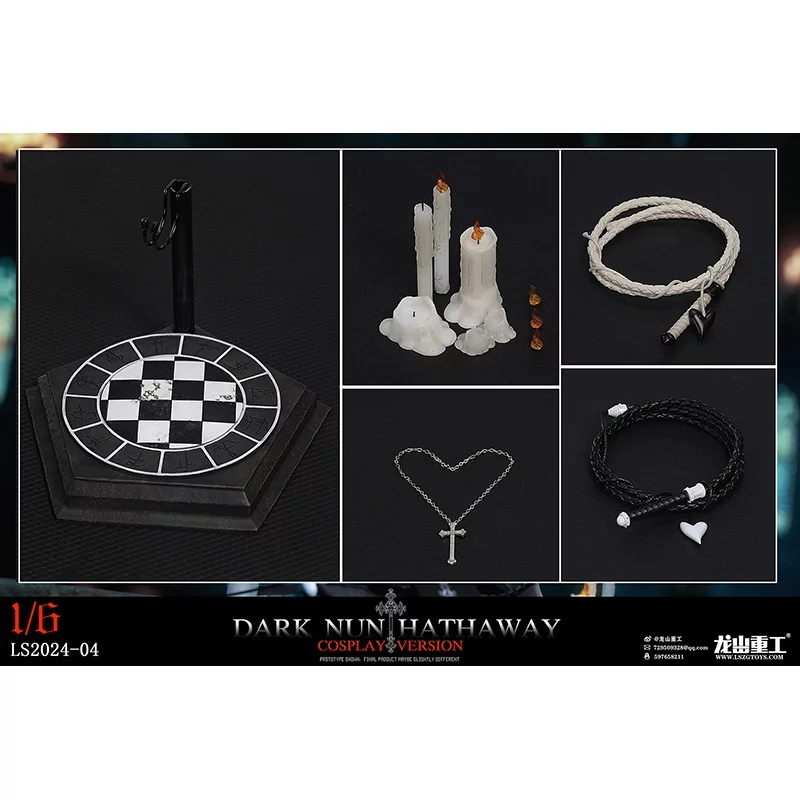 Dark Nun Sister Hathaway Standard White Hair Edition Collectible Action Figure 1/6 Long Shan Heavy Industry LS2024-04-A
