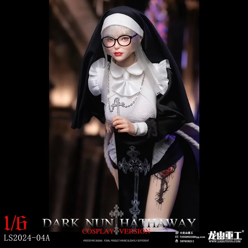 Dark Nun Sister Hathaway Standard White Hair Edition Collectible Action Figure 1/6 Long Shan Heavy Industry LS2024-04-A