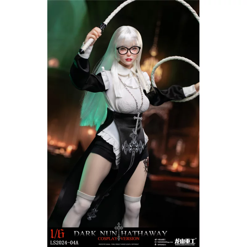 Dark Nun Sister Hathaway Standard White Hair Edition Collectible Action Figure 1/6 Long Shan Heavy Industry LS2024-04-A