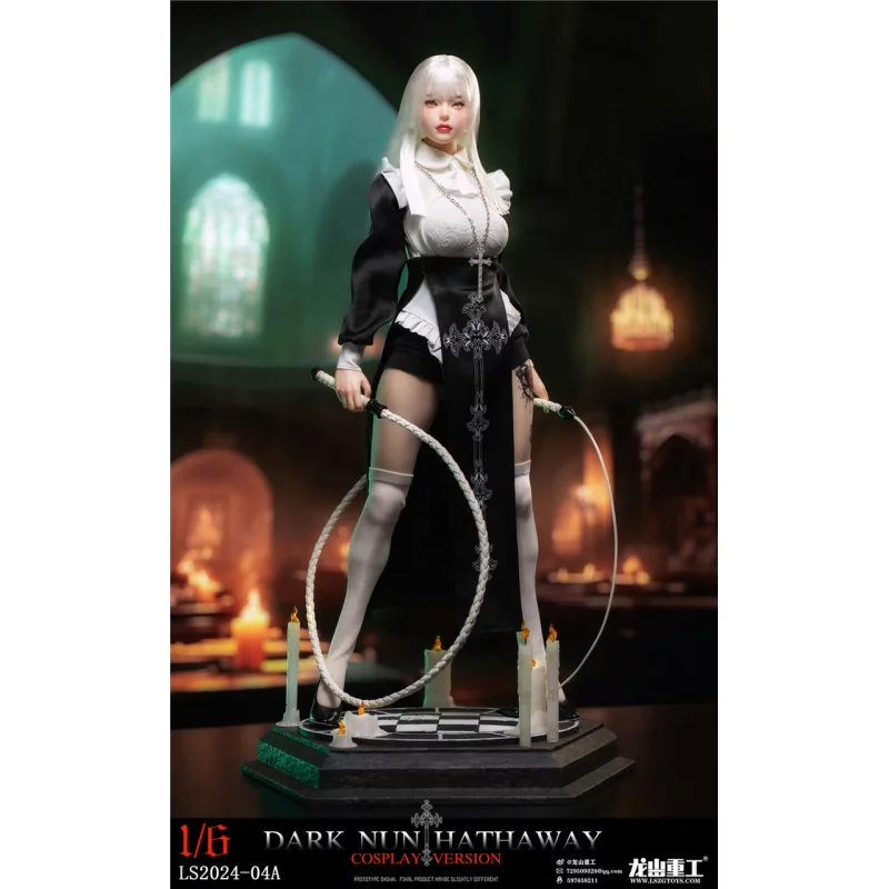 Dark Nun Sister Hathaway Standard White Hair Edition Collectible Action Figure 1/6 Long Shan Heavy Industry LS2024-04-A