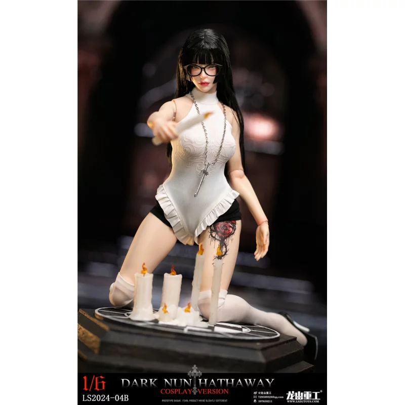 Dark Nun Sister Hathaway Standard Black Hair Edition Collectible Action Figure 1/6 Long Shan Heavy Industry LS2024-04-B