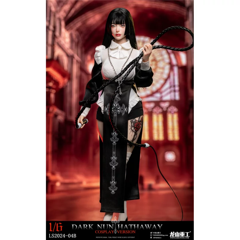Dark Nun Sister Hathaway Standard Black Hair Edition Collectible Action Figure 1/6 Long Shan Heavy Industry LS2024-04-B