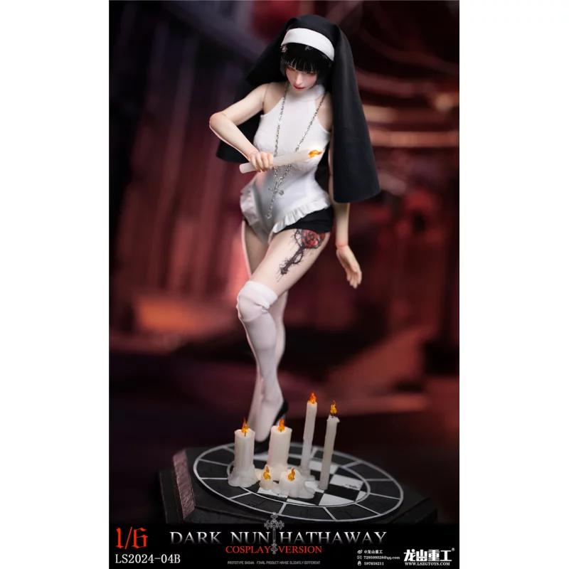 Dark Nun Sister Hathaway Standard Black Hair Edition Collectible Action Figure 1/6 Long Shan Heavy Industry LS2024-04-B