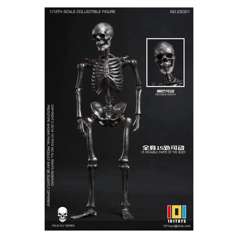 Palm Elf Series No.ES001 Squelette Skeleton Frame (Silver Color Ver.) Action Figurine 1/12 101TOYS