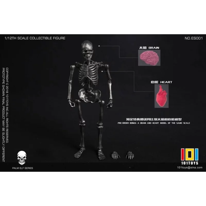 Palm Elf Series No.ES001 Squelette Skeleton Frame (Silver Color Ver.) Action Figurine 1/12 101TOYS