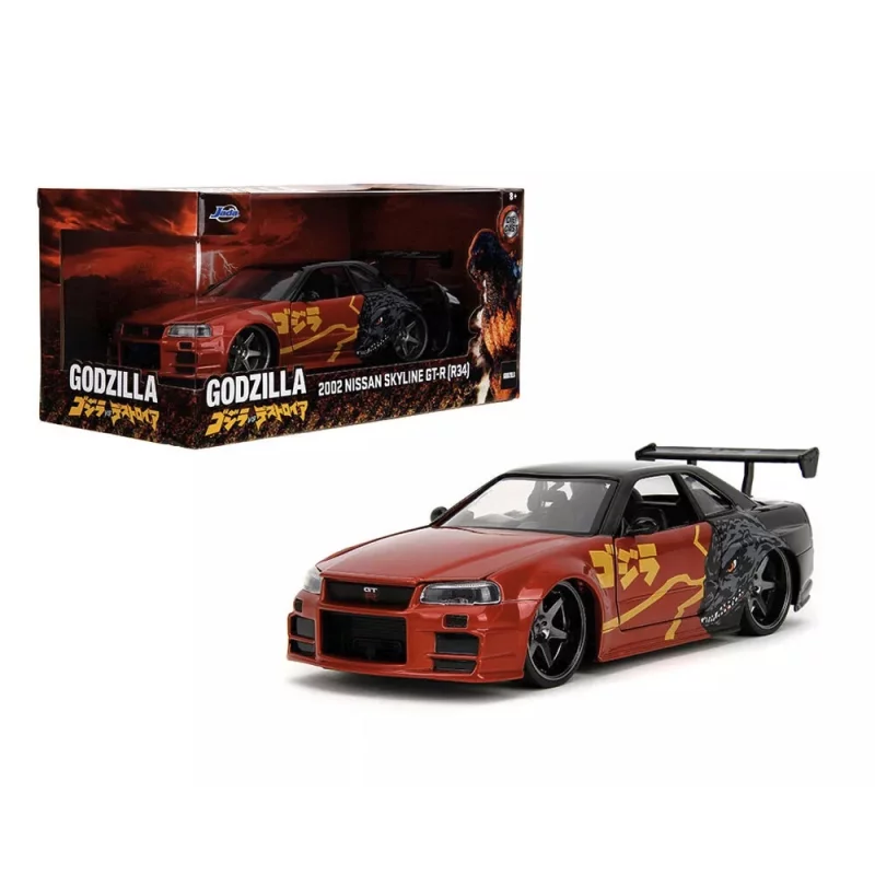 2002 Nissan Skyline GT-R (R34) Godzilla with japanese graphics 1/24